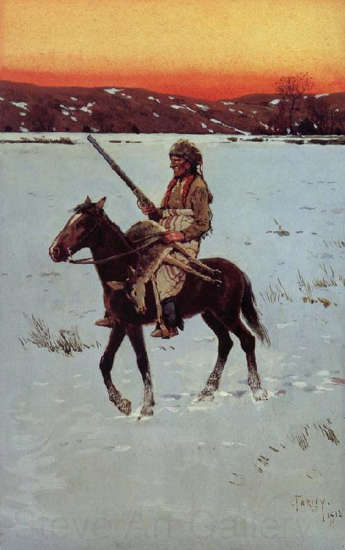 Henry F. Farny Indian Returning from the Hunt Spain oil painting art